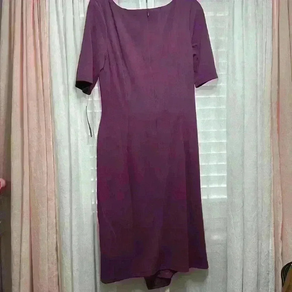 NWT Maggy London Pleated Sheath Dress in Grape Item #1Y - Picture 7 of 10